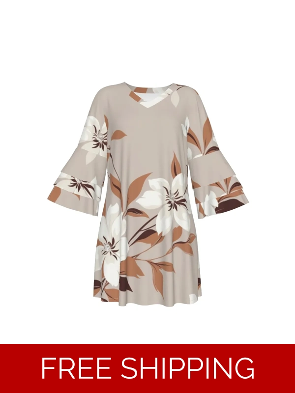 Motiff Stacked Ruffle Sleeve Dress